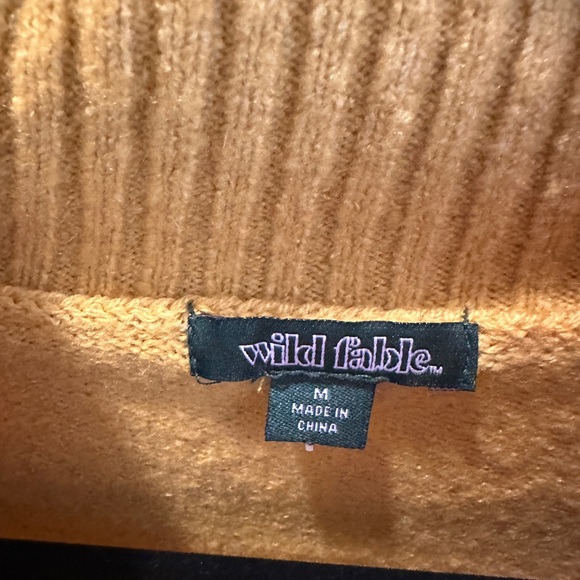 Wild fable yellow high neck long sleeve sweater winter fall holiday festive M - Picture 11 of 11